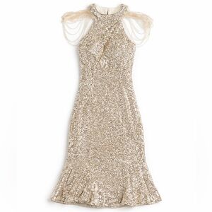 Dalia MacPhee Sequin Dress Gatsby Cocktail Bridal Graduation Elegant Party